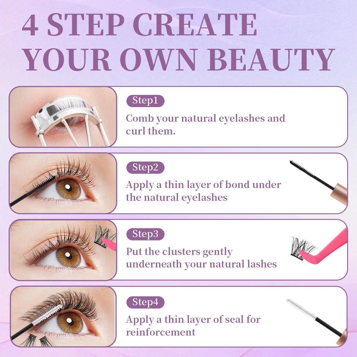 Eyelashes Cluster Cat Eye Lashes Natural long Lashes Individual Lashes Mixed Length Eyelash Extension DIY Lashes